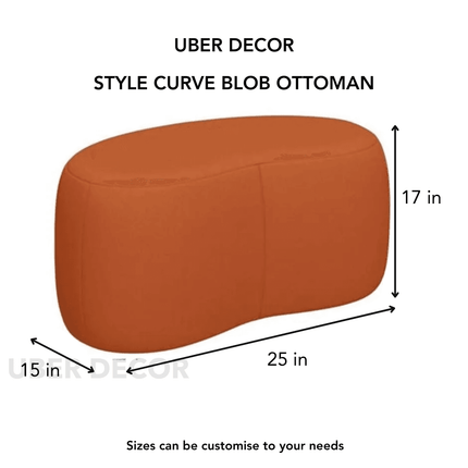 StyleCurve Blob Ottoman - Curved Seat Pouffe for Living Room