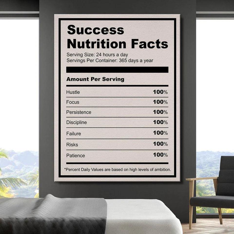 Success Nutrition Label (Light) Canvas Wall Art - Uber Decor