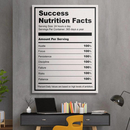 Success Nutrition Label (Light) Canvas Wall Art - Uber Decor