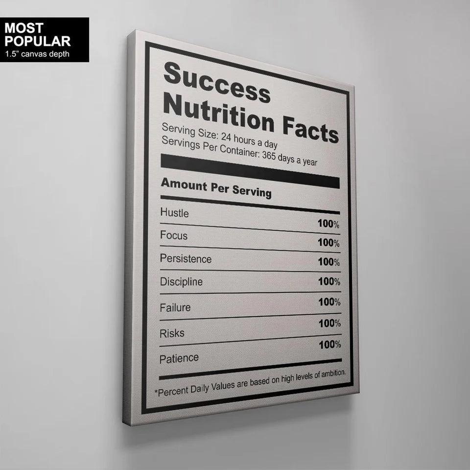 Success Nutrition Label (Light) Canvas Wall Art - Uber Decor