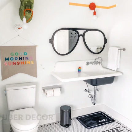 Sunglasses-Shaped Wall Mirror – Fun and Stylish Decor - Uber Decor