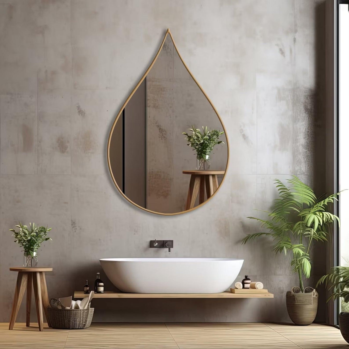 Teardrop Wall Mirror – Elegant and Modern Design - Uber Decor