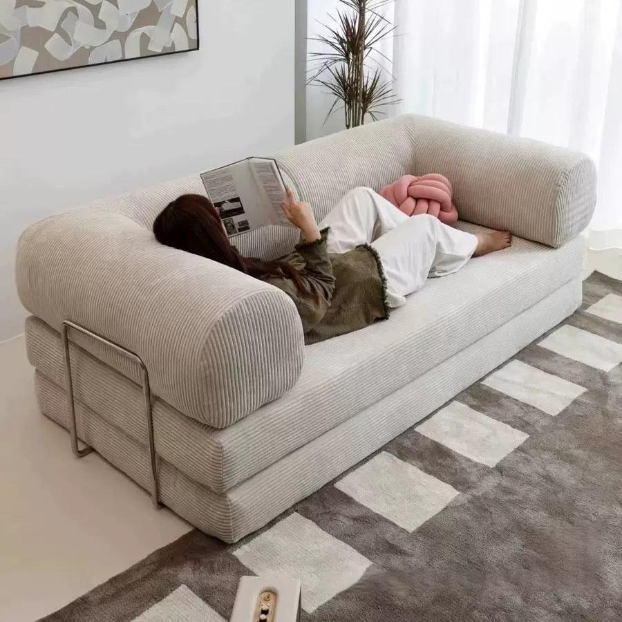 The Teddy Block Sofa- 5-in-1 Modern Adjustable Sofa Cum Bed for Guest Room, Kids Room, Bedroom or Living Room- Custom Fabric and Size