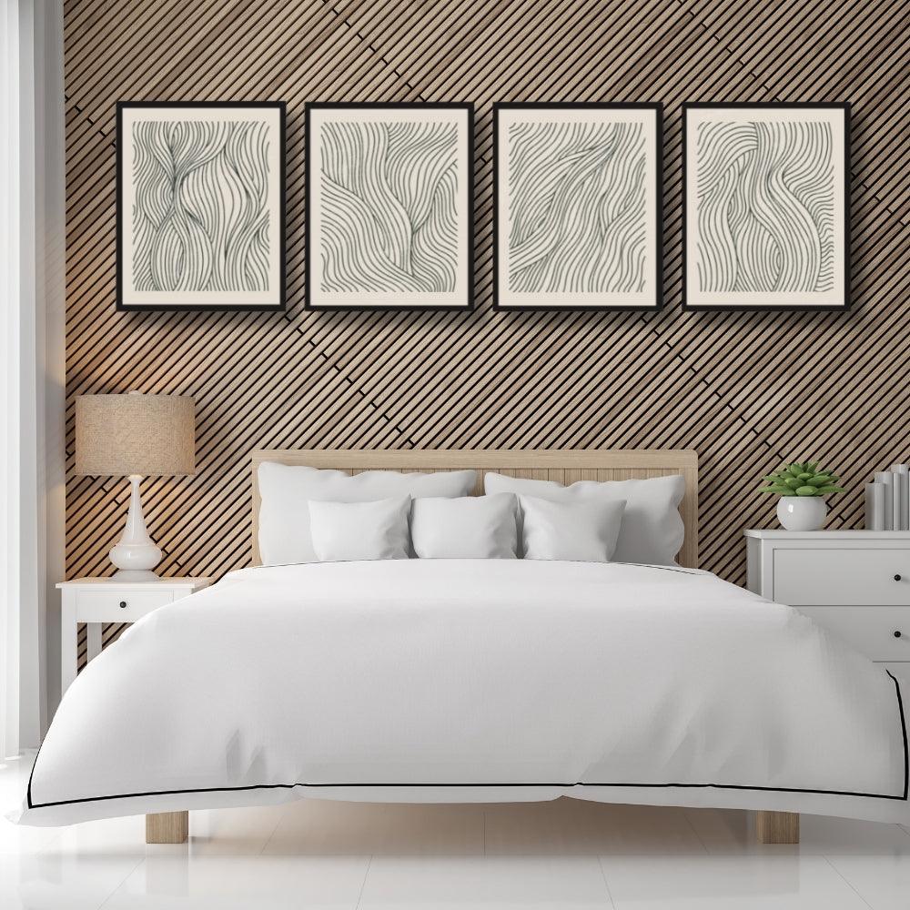 Tendance - Trendy Contemporary Geometric Lines Abstract Wall Art - Uber Decor