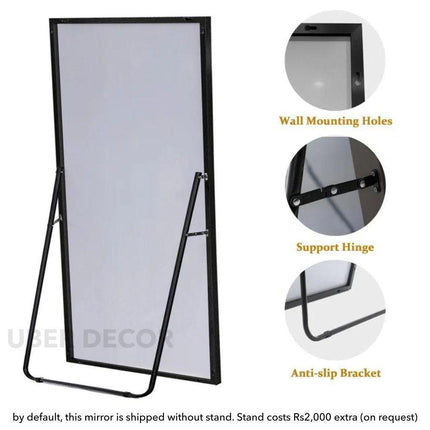 WideVision Extra Large Wide Rectangle Metal Frame Full Length Standing Mirror for Bedroom
