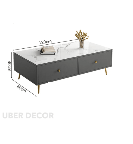 Velmo Luxe – Modern Coffee Table, Retro Glam TV Unit with Minimalist Design and Elegant Accents - Uber Decor