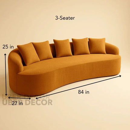 Oslen Japandi Curved Sofa Oversized Wabi Sabi Style Couch for Living Room