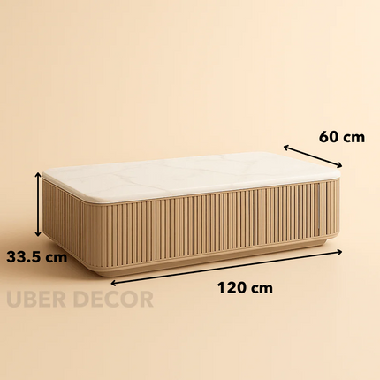 Elano Ridge – Modern Coffee Table with European Inspired Design TV Unit Low Base, for Modern Salons and statement Living Rooms