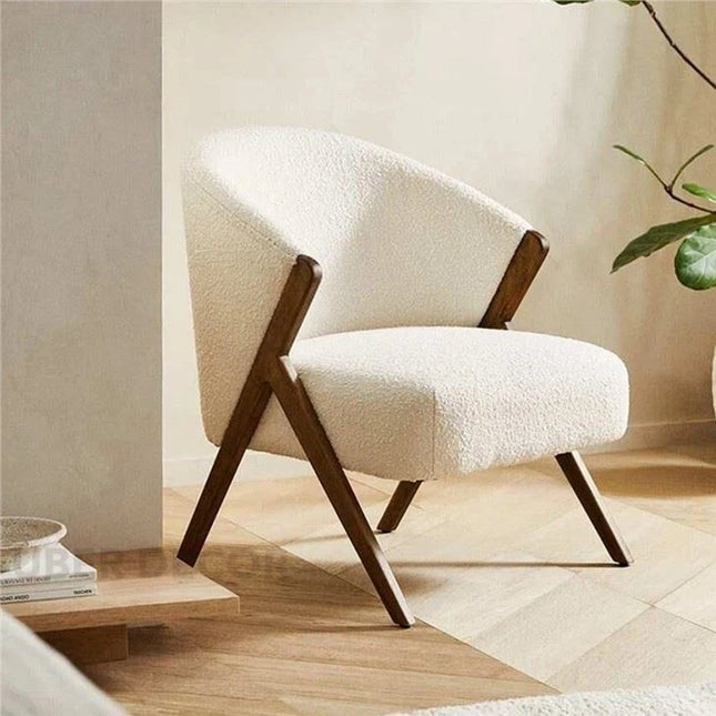 Casa Luxe Waiting Area Chair Mid Century Modern Scandinavian Inspired Solid Wood Legs Fixed Base Reception Chair Living Room and Lounge