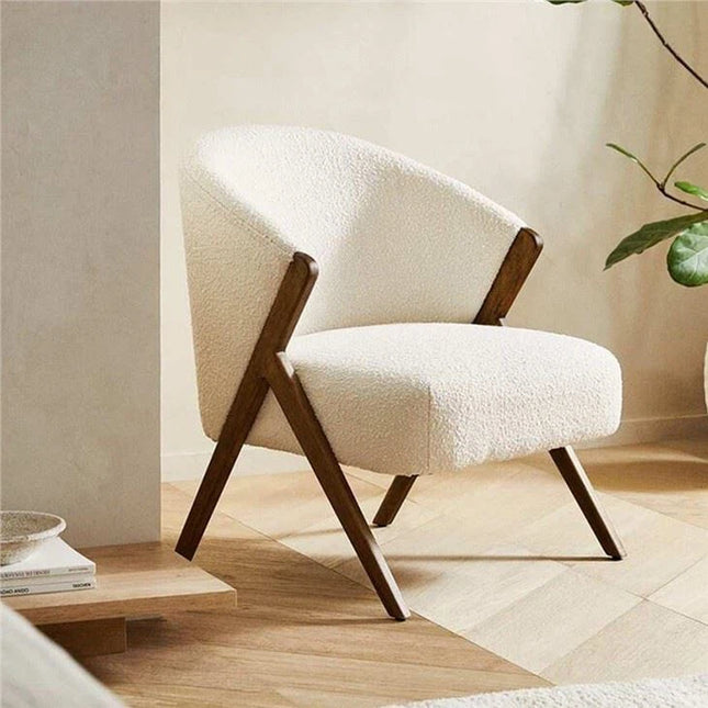 Casa Luxe Waiting Area Chair Mid Century Modern Scandinavian Inspired Solid Wood Legs Fixed Base Reception Chair Living Room and Lounge