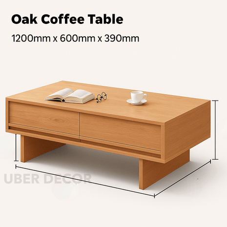 Tovoa Wood – Modern Coffee Table with Scandinavian Inspired TV Unit - Uber Decor