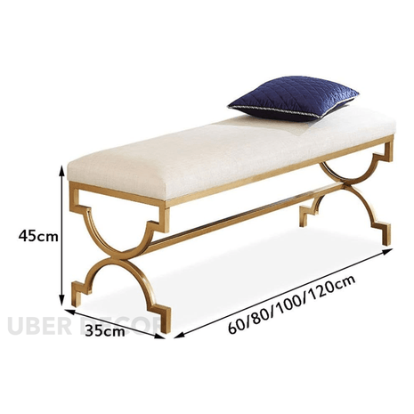 VivoLuxe Premium Metal Entryway Bench | Chic Light Luxury Shoe Stool | Elegant Bed Tail & Living Room Accent - Uber Decor