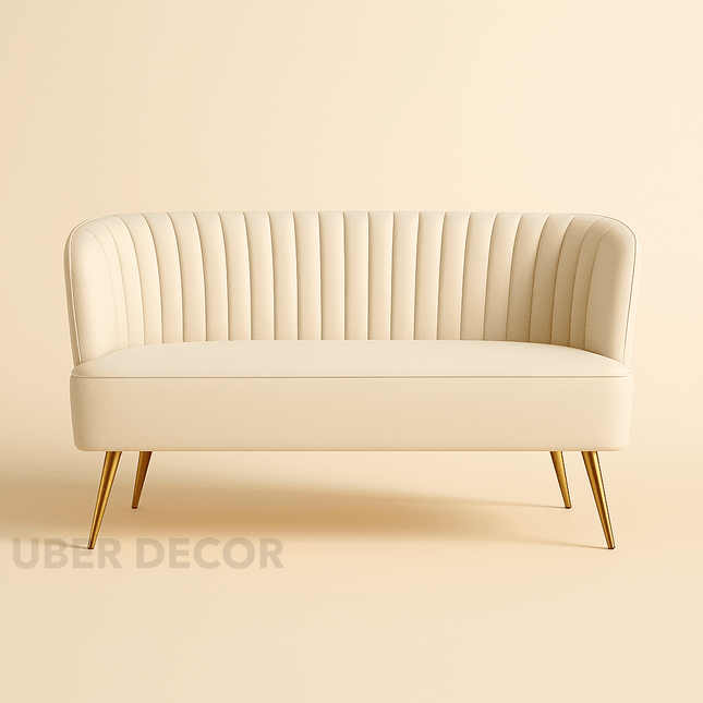 Cayra 47" Loveseat- Channel Design Upholstered 2 Seater Sofa without Armrest Ideal for Small Spaces