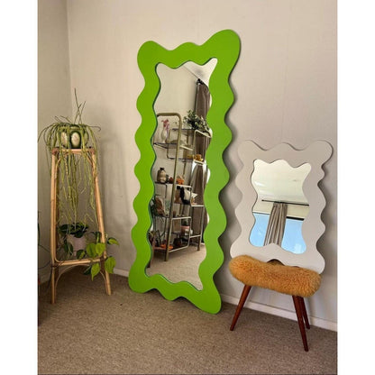 Wavy Edge Full-Length Mirror – Modern and Playful Design - Uber Decor