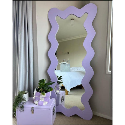 Wavy Edge Full-Length Mirror – Modern and Playful Design - Uber Decor