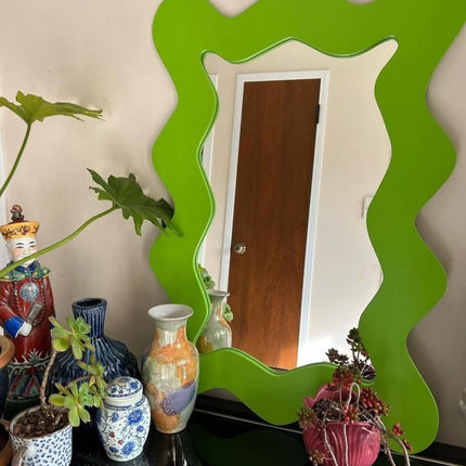 Wavy Edge Full-Length Mirror – Modern and Playful Design - Uber Decor