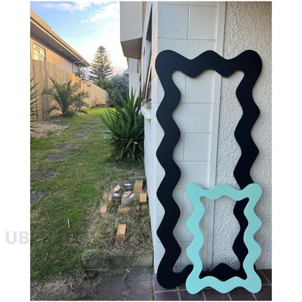 Wavy Edge Full-Length Mirror – Modern and Playful Design - Uber Decor