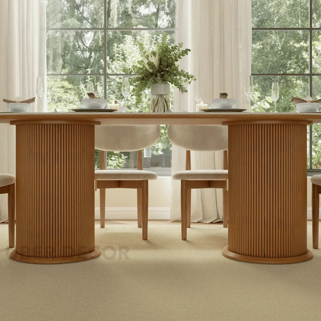 Harmony Grove Dining Table with Premium Marble Tabletop Solid Wood and MDF Base Built In Storage Custom Crafted for Elegant Modern Homes