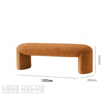 Wool Luxe Hallway Ottoman Bench| Boucle Dresser & Living Room Stool | Versatile Bedroom Makeup Bench - Uber Decor