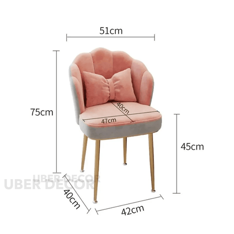 Laya Customizable Accent Chair with Pillow- Makeup Chair for Dressing Table Bedroom Accent or Living Room - Uber Decor