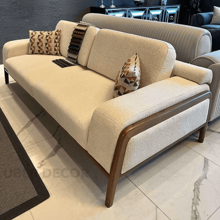Andria Mid-Century Modern Sofa Wooden Frame Minimalist Couch for Living Room