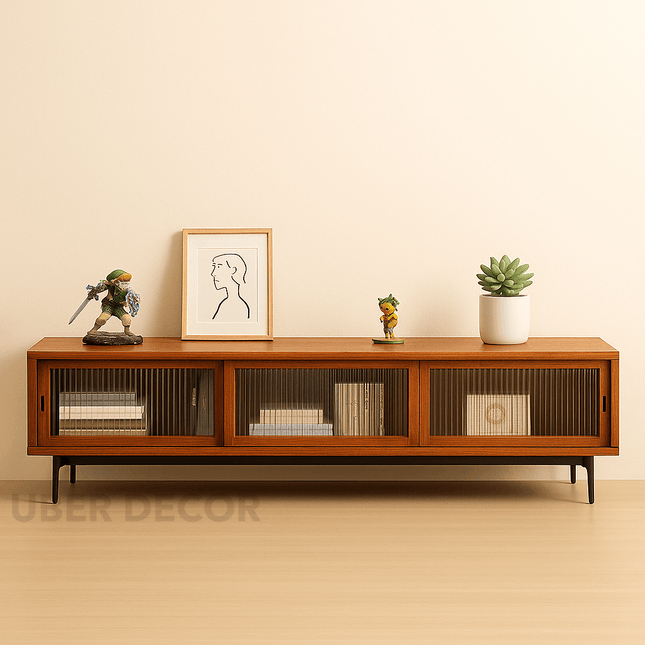 Solva Crest – Retro Modern TV Cabinet, Japandi Inspired Console